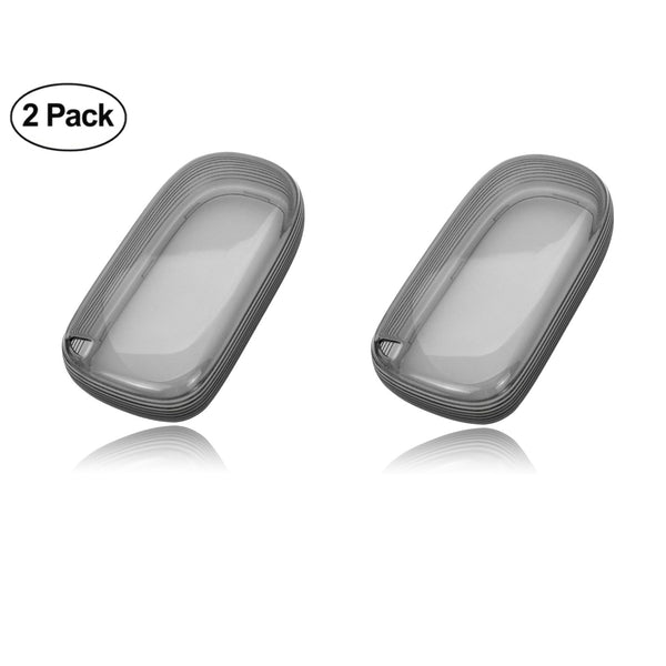 JVCV® 2 Pack Soft TPU Transparent Cover Compatible with Jeep Compass Trailhawk Push Button Smart Key (Transparent Black)