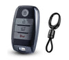 JVCV® Soft TPU Transparent Cover with keychain – Compatible with Kia Keys (Transparent Black)