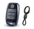 JVCV® Soft TPU Transparent Cover with keychain – Compatible with Kia Keys (Transparent Black)