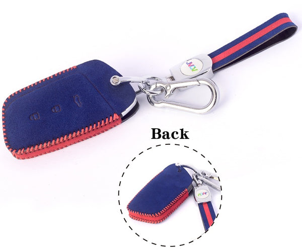 JVCV® Suede Leather Key Cover Compatible with MG Hector, Hector Plus and Windsor EV Smart Key