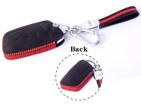 JVCV® Suede Leather Key Cover Compatible with MG Hector, Hector Plus and Windsor EV Smart Key