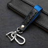 Car Keychain Accessories with Alloy Metal and Braided Leather Horseshoe Buckle Key Organiser for Men and Women