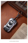 Genuine Leather Braided Keychain Strap – Car Key Chain Rope, Accessories Holder & Zinc Alloy Buckle Keyring for Men & Women | Stylish Keyring Organizer for Car, Bike, Home, Office Keys
