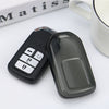 JVCV® Soft TPU Transparent Cover Compatible with Honda City, Elevate, Civic, Jazz, Amaze, CR-V, WR-V, BR-V 3/4 Button Push Button Start Smart Key (Transparent Black)