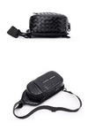 JVCV® Men's Woven-Texture Sling Bag - Lightweight Crossbody Shoulder Chest Bag with Adjustable Strap - Perfect for Travel, Gym & Daily Commute