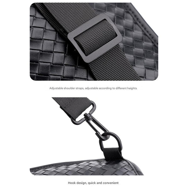 JVCV® Men's Woven-Texture Sling Bag - Lightweight Crossbody Shoulder Chest Bag with Adjustable Strap - Perfect for Travel, Gym & Daily Commute