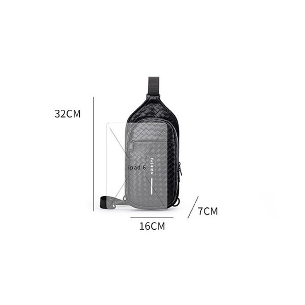 JVCV® Men's Woven-Texture Sling Bag - Lightweight Crossbody Shoulder Chest Bag with Adjustable Strap - Perfect for Travel, Gym & Daily Commute