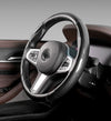 JVCV® 2 Pcs Universal Fit High Gloss Carbon Fiber Texture Segmented Car Steering Wheel Cover Hard Car Wheel Grip Non Slip Cover Protector Interior Accessory