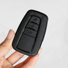 JVCV® Soft TPU Key Cover with Premium Metal Keychain – Matte Black Pattern – Compatible with Toyota Camry Smart Key