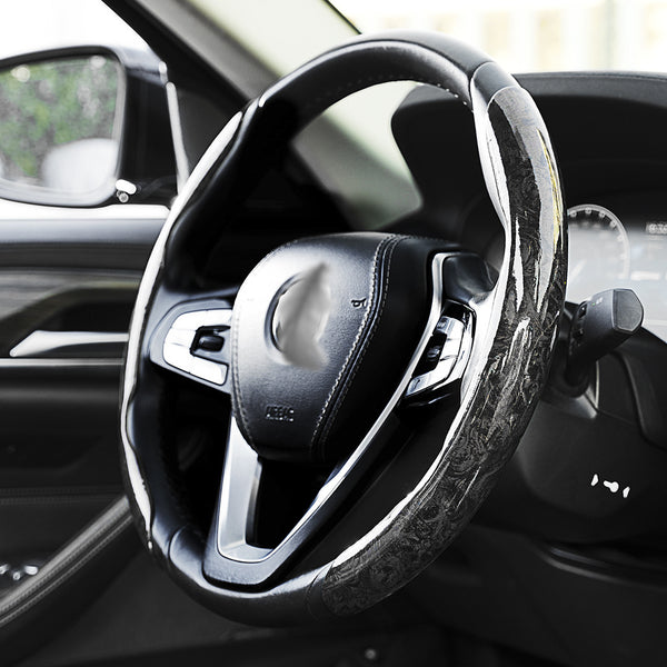 JVCV® Premium ABS Steering Wheel Trim Cover – Wood Pattern | Luxury Car Interior Decorative Overlay | Anti-Slip Scratch-Resistant Stylish Upgrade | Universal Fit for Most Cars