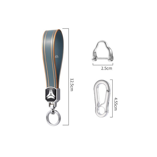 Gold Border Car Keychain Accessories with Alloy Metal and Braided Leather Horseshoe Buckle Key Organiser for Men and Women