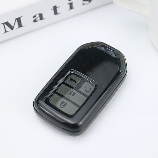 JVCV® Soft TPU Key Cover Combo (Matte Black + Transparent Black) – Compatible with Honda City, Elevate, Civic, Jazz, Amaze, CR-V, WR-V & BR-V – 3 Button Smart Key