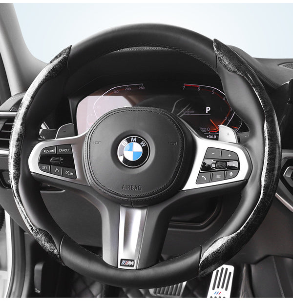 JVCV® Premium ABS Steering Wheel Trim Cover – Wood Pattern | Luxury Car Interior Decorative Overlay | Anti-Slip Scratch-Resistant Stylish Upgrade | Universal Fit for Most Cars