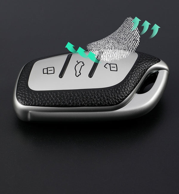 JVCV® Premium Soft TPU Leather Pattern Key Cover Compatible with MG ZS EV and Astor Smart Key