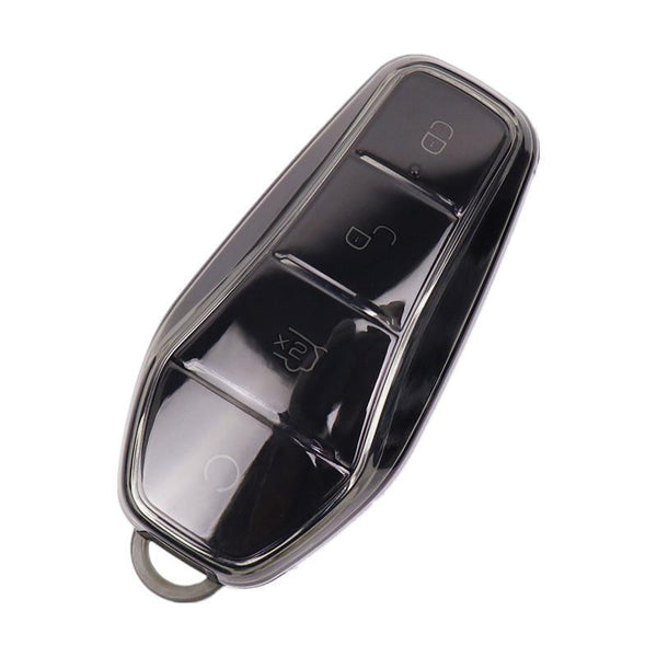 JVCV® Soft TPU Transparent Black Key Cover – Compatible with BYD Atto 3, Seal, Sealion & eMax7 Smart Key