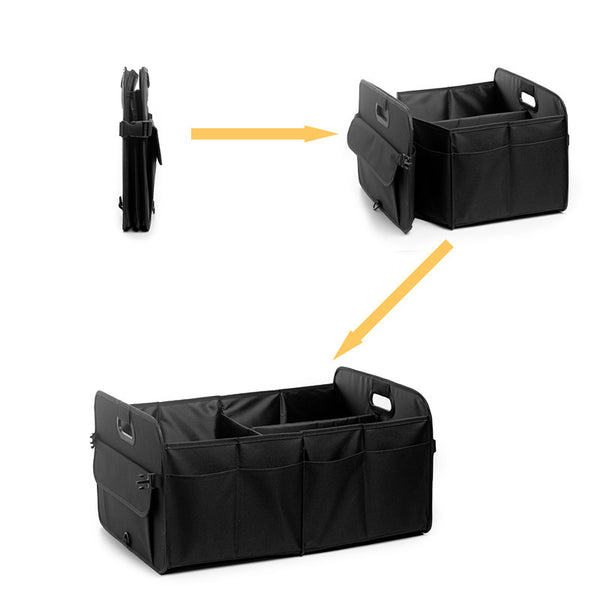 JVCV® XL Car Trunk Boot Organizer Collapsible Multi-Compartment Car Storage Waterproof 600D Oxford Polyester Reinforced Handles suitable for any Car Suv Sedan Minivan Anti Slip Bottom