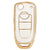 JVCV® Soft TPU Transparent Cover Compatible with Tata Tiago Tigor Punch Nexon Zest Bolt Safari Storme Flip Key (Transparent Gold)