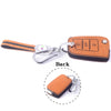 JVCV® Suede Leather Key Cover Compatible with Skoda Kylaq Slavia Kushaq Taigun Tiguan Virtus Octavia Kodiaq Superb Folding Key