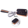 JVCV® Suede Leather Key Cover Compatible with Skoda Kylaq Slavia Kushaq Taigun Tiguan Virtus Octavia Kodiaq Superb Folding Key