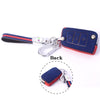 JVCV® Suede Leather Key Cover Compatible with Skoda Kylaq Slavia Kushaq Taigun Tiguan Virtus Octavia Kodiaq Superb Folding Key