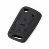 JVCV® Soft TPU Key Cover – Matte Black Pattern – Compatible with Skoda Kushaq, Taigun, Tiguan, Virtus, Octavia, Kodiaq & Superb – Folding Key