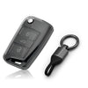 JVCV® Soft TPU Transparent Cover Compatible with Skoda Kushaq Kylaq Slavia Taigun Tiguan Virtus Octavia Kodiaq Superb Folding Key with Keychain