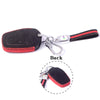 JVCV® Suede Leather Key Cover Compatible with Tata Nexon, Harrier, Tiago EV, Altroz, Tigor, Safari, Nexon EV, Punch, Punch EV 4 Button Smart Key