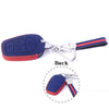 JVCV® Suede Leather Key Cover Compatible with Tata Nexon, Harrier, Tiago EV, Altroz, Tigor, Safari, Nexon EV, Punch, Punch EV 4 Button Smart Key