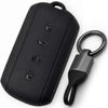 JVCV® Soft TPU Key Cover with Premium Metal Keychain – Matte Black Pattern – Compatible with Tata Sierra, Safari Petrol, Harrier Petrol, Curvv & Curvv EV Smart Key