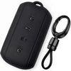 JVCV® Soft TPU Key Cover with Premium Metal Keychain – Matte Black Pattern – Compatible with Tata Sierra, Safari Petrol, Harrier Petrol, Curvv & Curvv EV Smart Key