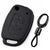 JVCV® Soft TPU Key Cover with Premium Metal Keychain – Matte Black Pattern – Compatible with Hyundai Creta, Venue, Aura, Elite i20, Grand i10 Nios & Xcent – 3 Button Flip Key