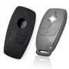 JVCV® Soft TPU Key Cover Combo (Matte Black + Transparent Black) – Compatible with Benz E Series Smart Key