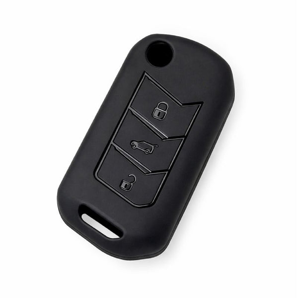 JVCV® Soft TPU Key Cover – Matte Black Pattern – Compatible with Mahindra XUV700, Thar, Bolero, Scorpio, Scorpio N, XUV300, TUV300 & XUV400 EV – 3 Button Flip Key