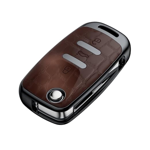JVCV® Crocodile Pattern ABS Folding Key Cover with Keychain – Compatible with Volkswagen Polo, Vento, Jetta, Ameo, Skoda Rapid, Laura, Octavia & More