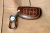 JVCV® Handmade Leather Car Key Cover – Compatible with Hyundai Alcazar & Creta 4 Button Smart Key