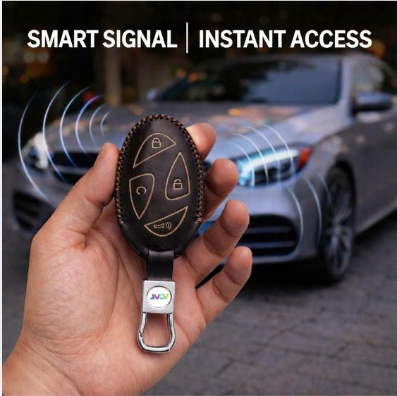 JVCV® Handmade Leather Car Key Cover – Compatible with Hyundai Venue N Line 2026 Smart Key – Premium Soft Leather Protective Case
