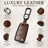 JVCV® Premium Metal & Leather Key Cover – Compatible with Skoda Kushaq, Octavia, Kodiaq, Superb & Volkswagen Taigun, Tiguan, Virtus Folding Key