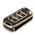 JVCV® Gold Border TPU Car Key Cover – Compatible with Mahindra XUV700, 3XO, Thar, Scorpio, Scorpio N & More – 3 Button Flip Key