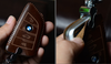 JVCV® Handmade Leather Car Key Cover – Compatible with BMW 2, 3, 5, 6, 7 Series, X1, X2, X3, X5, X6 – Blade Smart Key