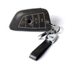 VCV® Soft Handmade Lychee Pattern Leather Key Cover Compatible with BMW Blade 3/4 Button Smart Key