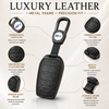 JVCV® Premium Metal & Leather Key Cover – Compatible with Toyota Fortuner, Camry, Hilux, Innova Crysta, Fortuner Legender, Innova HyCross & Land Cruiser – 3 Button Smart Key