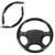 JVCV® 2 Pcs Universal Fit High Gloss Carbon Fiber Texture Segmented Car Steering Wheel Cover Hard Car Wheel Grip Non Slip Cover Protector Interior Accessory