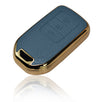 JVCV® Premium Soft Gold Border TPU Leather Pattern Key Cover Compatible with Honda City, Elevate, Civic, Jazz, Amaze, CR-V, WR-V, BR-V 3/4 Button Push Button Start Smart Key