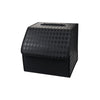 JVCV® Stylish Embossed PU Leather Car Trunk Organizer – Foldable Multipurpose Car Boot Storage Box with Handle