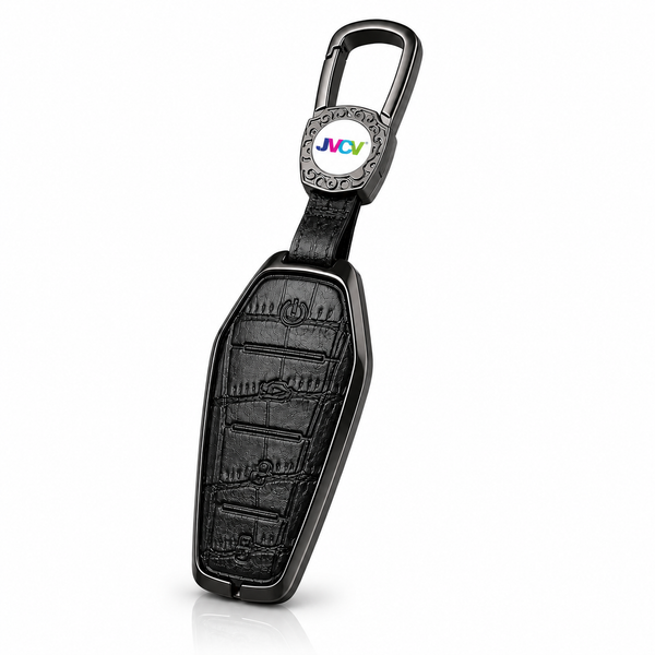 JVCV® Premium Metal & Leather Key Cover – Compatible with BYD Atto 3, Seal, Sealion 7 & eMax 7 Smart Key