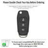 JVCV® Soft Handmade Lychee Pattern Leather Key Cover Compatible with Ford Endeavour Figo Aspire Freestyle 3 Button Folding Key