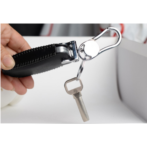 Car Styling Soft Handmade Leather Key Cover Compatible with Toyota 3 Button Smart Key with Keychain