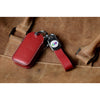 JVCV® Soft Handmade Lychee Pattern Leather Key Cover Compatible with Honda City Elevate Civic Jazz Amaze CR-V WR-V BR-V 3 Button Push Button Start Smart Key