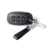 JVCV® Soft Handmade Lychee Pattern Leather Key Cover Compatible with Hyundai New Verna & New i20 3 Button Smart Key