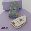 JVCV® Gold Border TPU Key Cover Compatible with BMW X1 X3 X5 X6 5 Series 6 Series 7 Series 3/4 Button Blade Smart Key – Glossy Protective Key Case